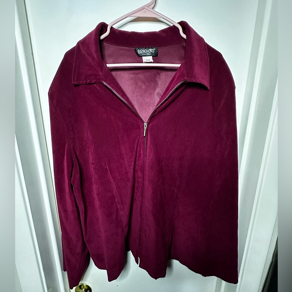 Briggs New York burgundy zip up jacket
